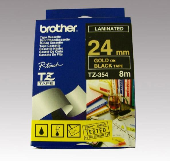 Brother TZ-354 24mm fekete/arany